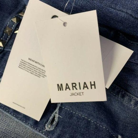 HUDSON Mariah Blue Denim Studded Jacket